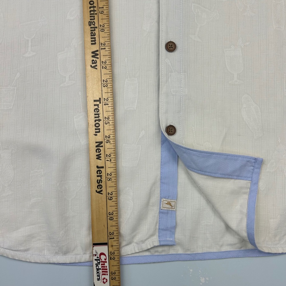 Tommy Bahama Mens XL Hard Choices Cocktail Embroidered Silk Blend Camp Shirt - Picture 8 of 10